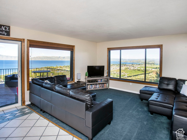 588 Raspberry Patch Road Garden City, UT 84028 - Photo 23 of 74 Living room with tile patterned floors and carpet flooring