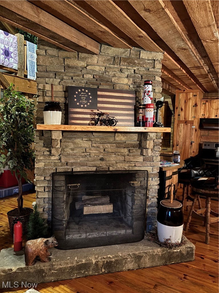 55249 Jim Ball Road Senecaville, OH 43780 - Photo 9 of 14 Detailed view of stone siding and a fire extinguisher