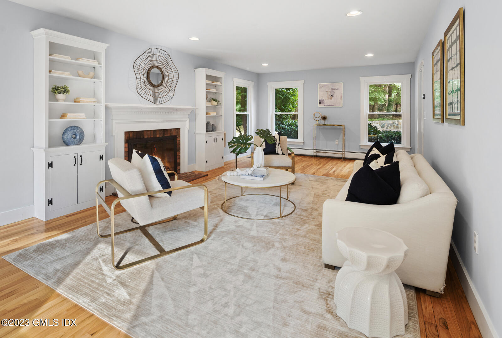 22 Drummer Lane Redding, CT 06896 - Photo 5 of 40 a living room with furniture and a fireplace