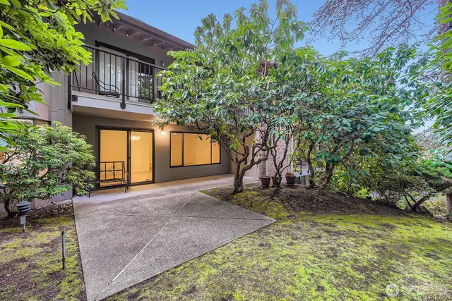 a view of outdoor space yard swimming pool and green space