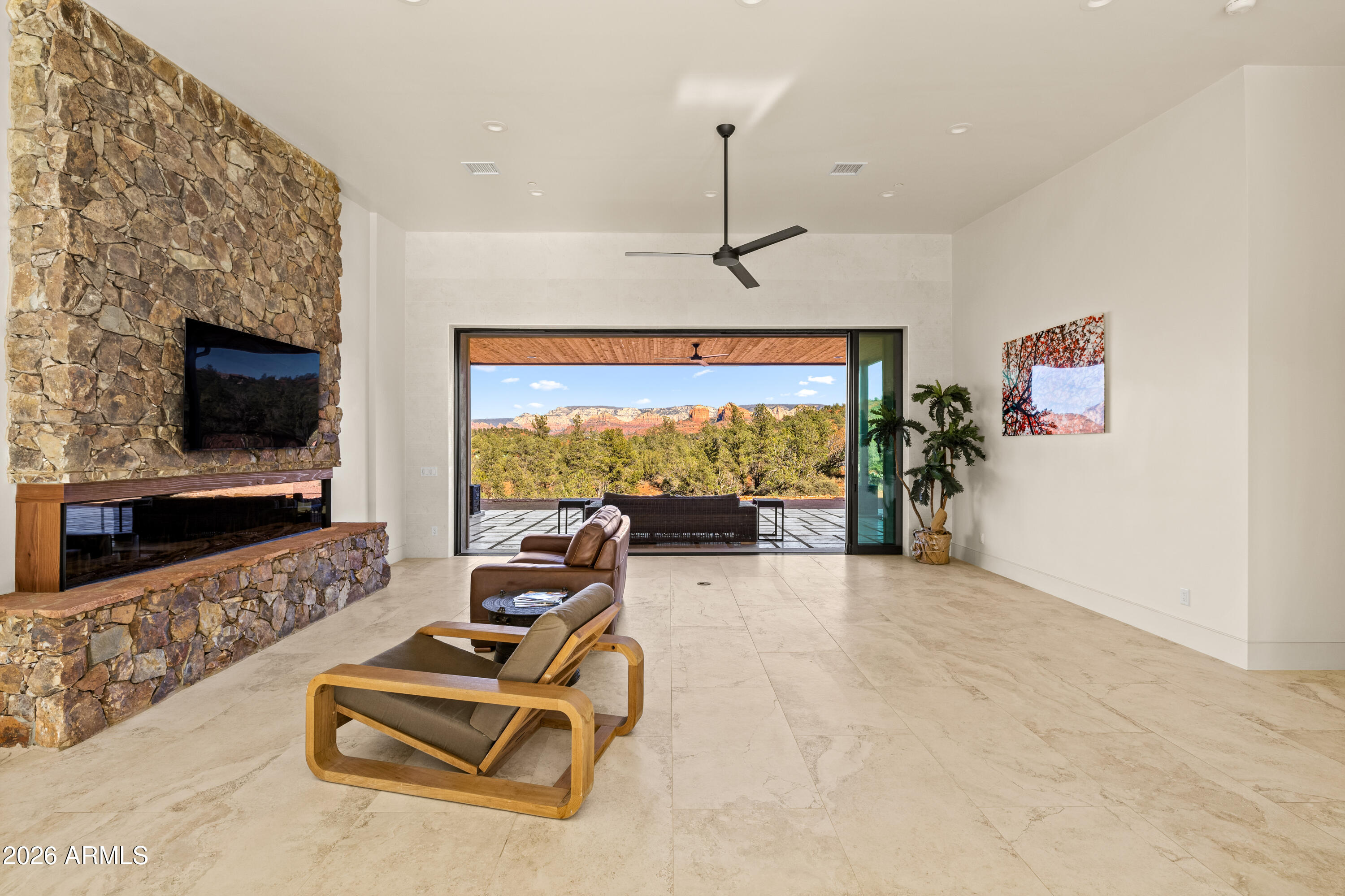 10 Amber Cliffs Way Sedona, AZ 86336 - Photo 27 of 60 Gorgeous Rock Fireplace