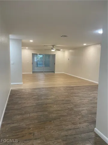 a view of a room with an empty space