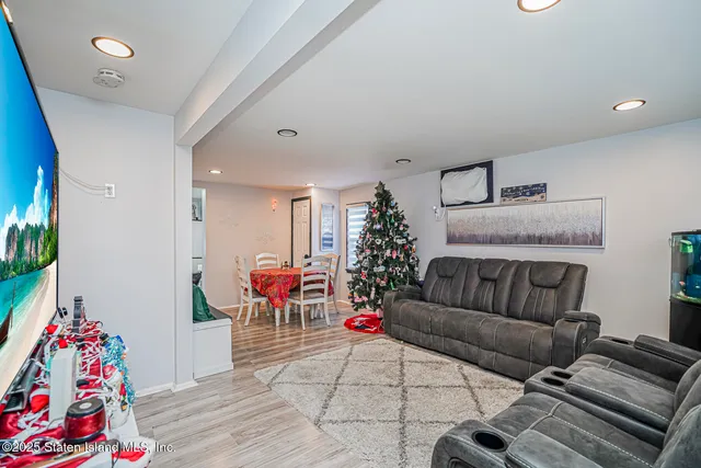 a living room with furniture and a couch