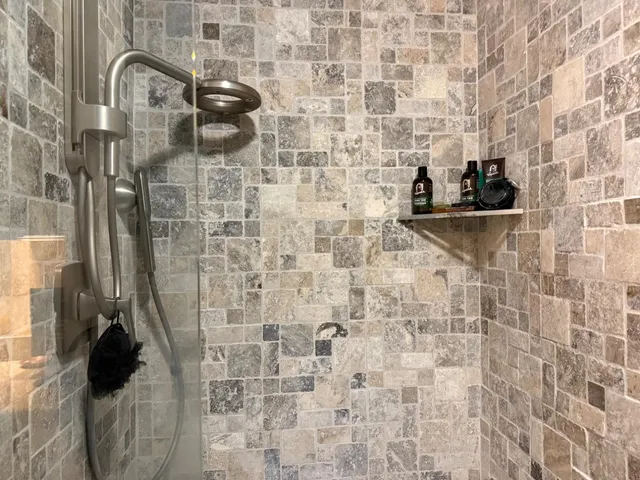 a bathroom with a shower