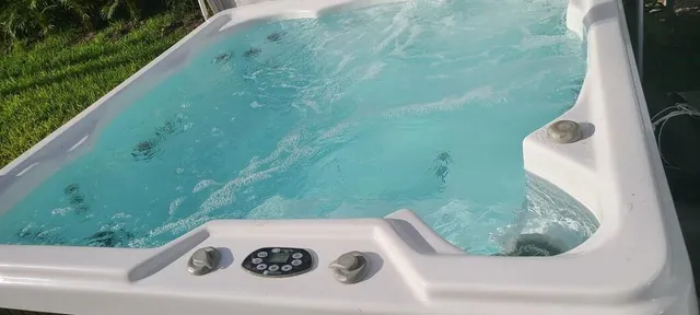 an outdoor space with seating