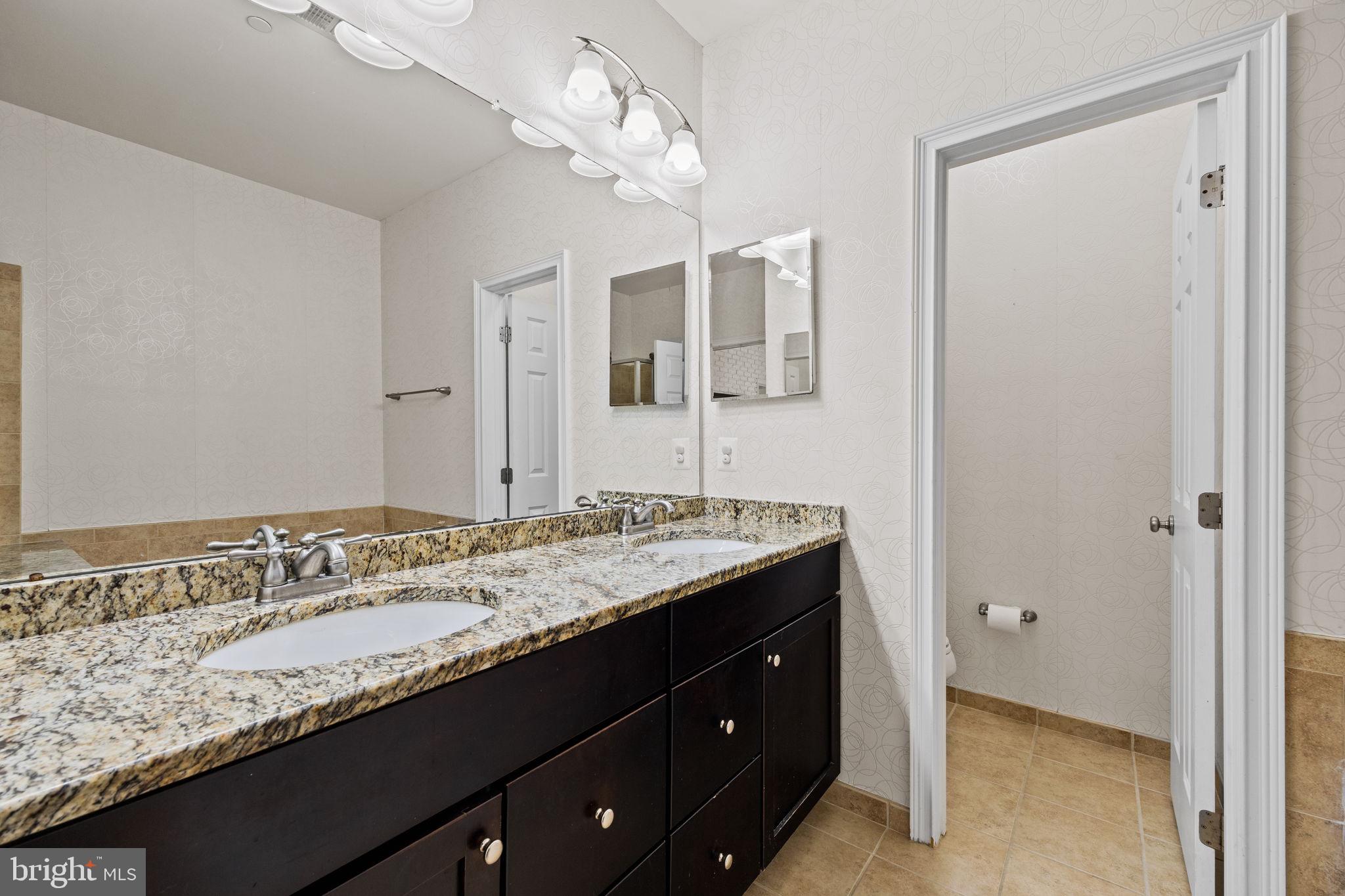 201 Commodore Court Philadelphia, PA 19146 - Photo 25 of 61 a bathroom with a granite countertop sink and a mirror