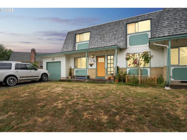 a house view with a backyard space