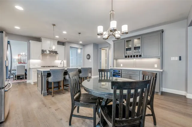 a view of a dining room and livingroom view
