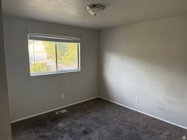 874 770 South Tooele, UT 84074 - Photo 8 of 19 Room featuring a single window with blinds, a flush mount ceiling light, and wall-to-wall carpeting