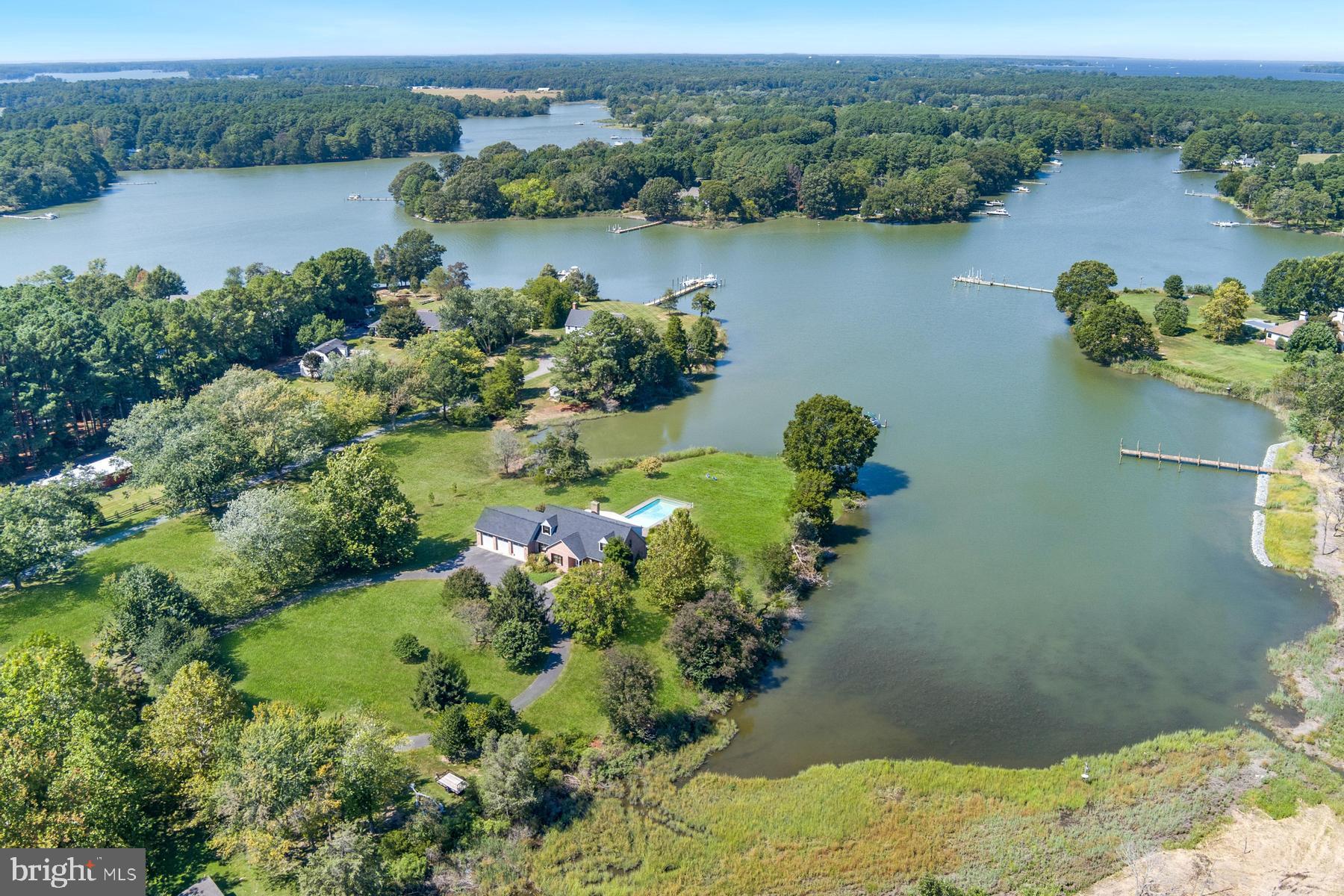 25500 Chance Farm Road St. Michaels, MD 21663 - Photo 42 of 43 an aerial view of a houses with outdoor space and lake view