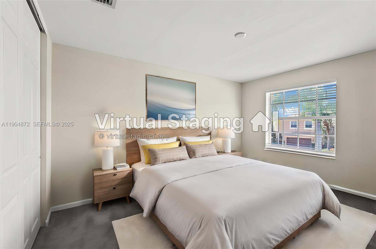 9042 Dupont Place Wellington, FL 33414 - Photo 40 of 43 a bedroom with a bed and wooden floor