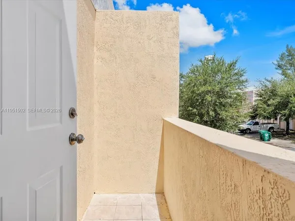 a view of a balcony