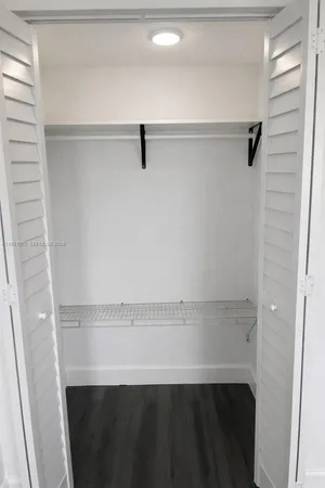 a close view of a closet
