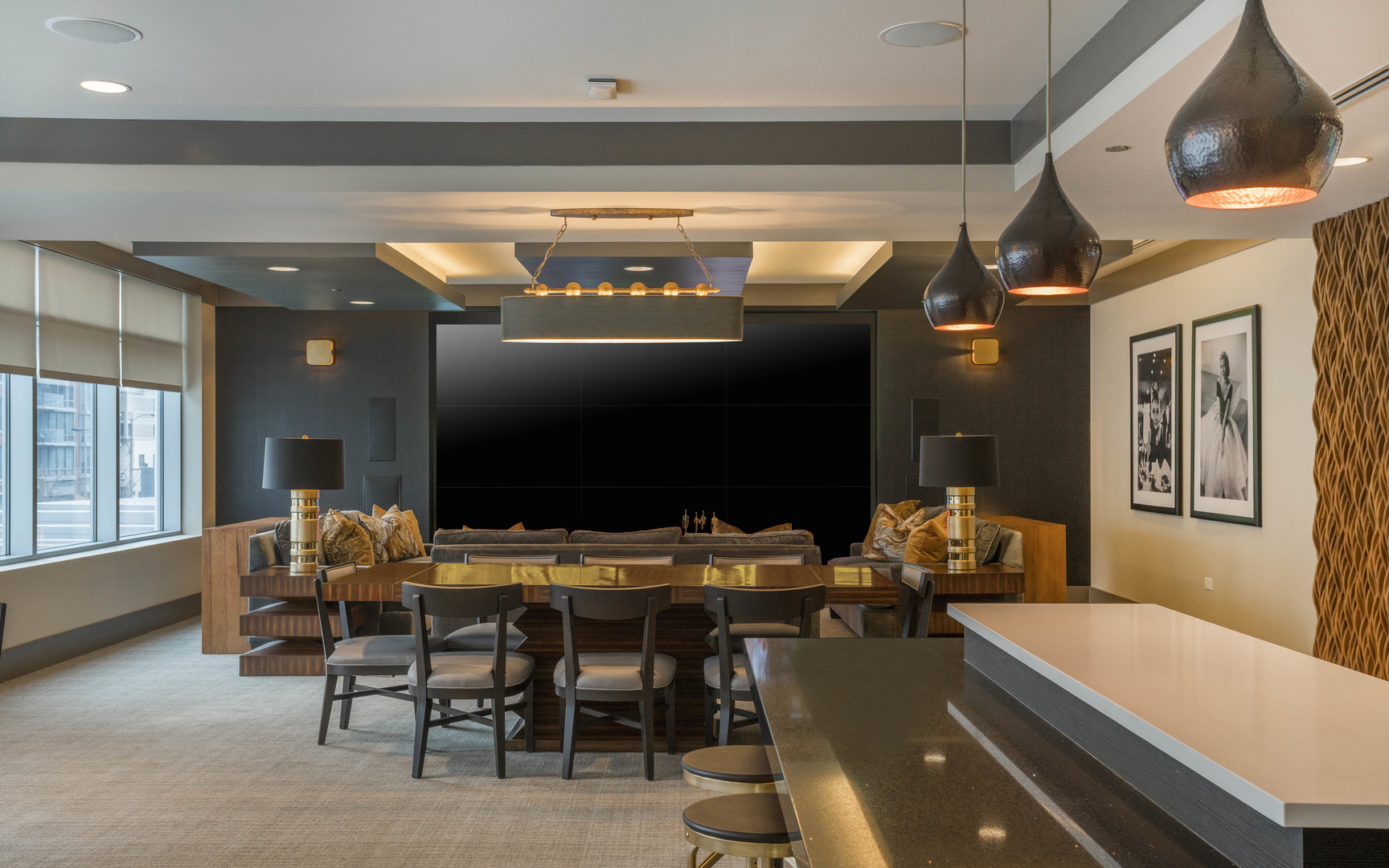 801 South Financial Place, Unit 605 Chicago, IL 60607 - Photo 17 of 31 a view of a dining room with furniture and chandelier