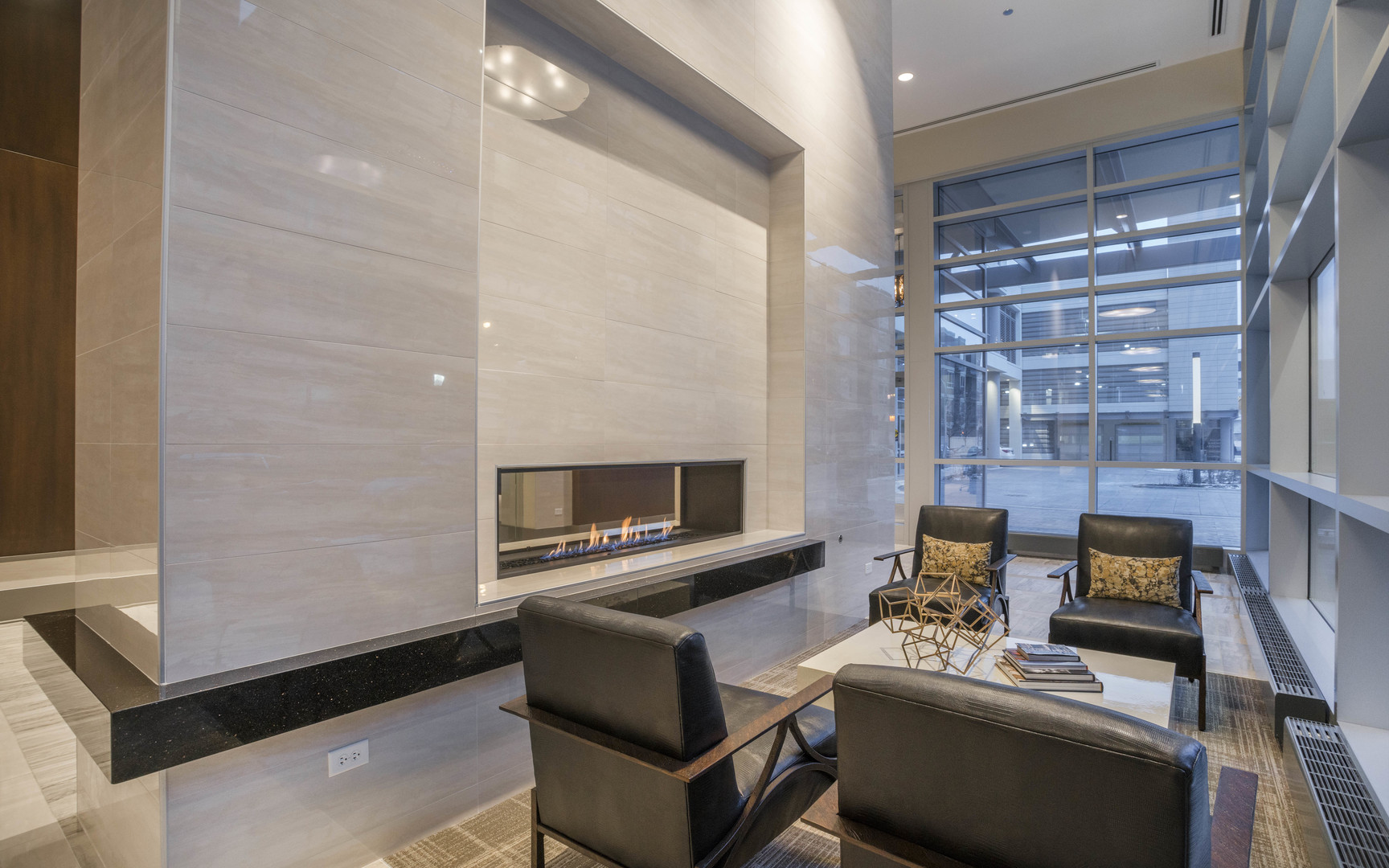 801 South Financial Place, Unit 605 Chicago, IL 60607 - Photo 28 of 31 a living room with furniture and a fireplace