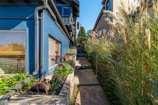 an aerial view of houses and roads