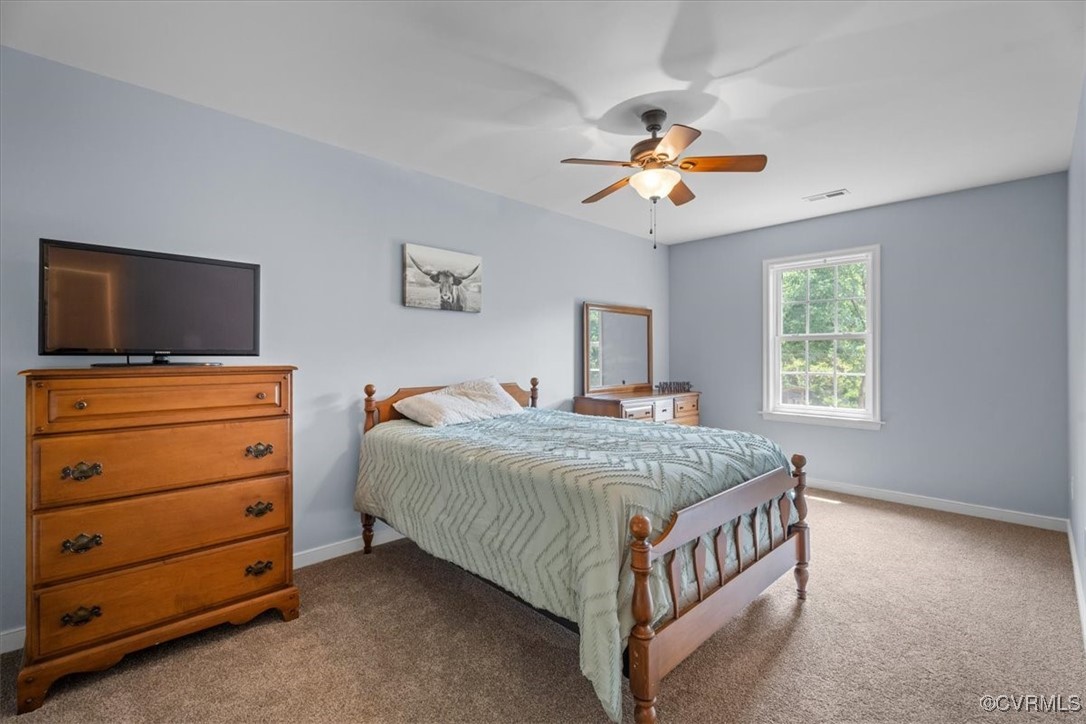 3420 Ceasar Town Road Powhatan, VA 23139 - Photo 32 of 50 Bedroom with ceiling fan and carpet