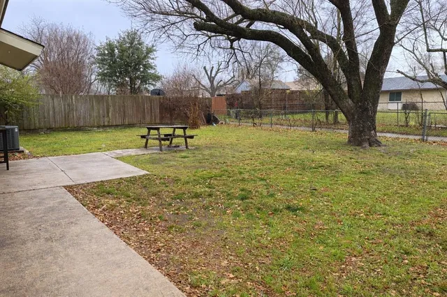 a view of backyard with tree