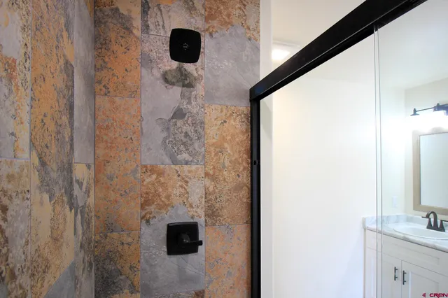 a bathroom with a shower