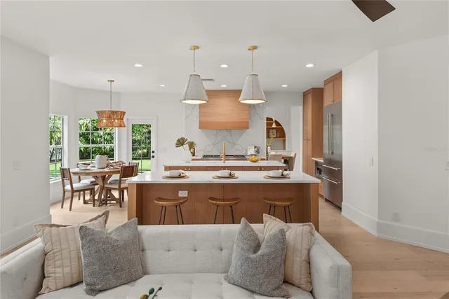 a workspace with furniture and a window