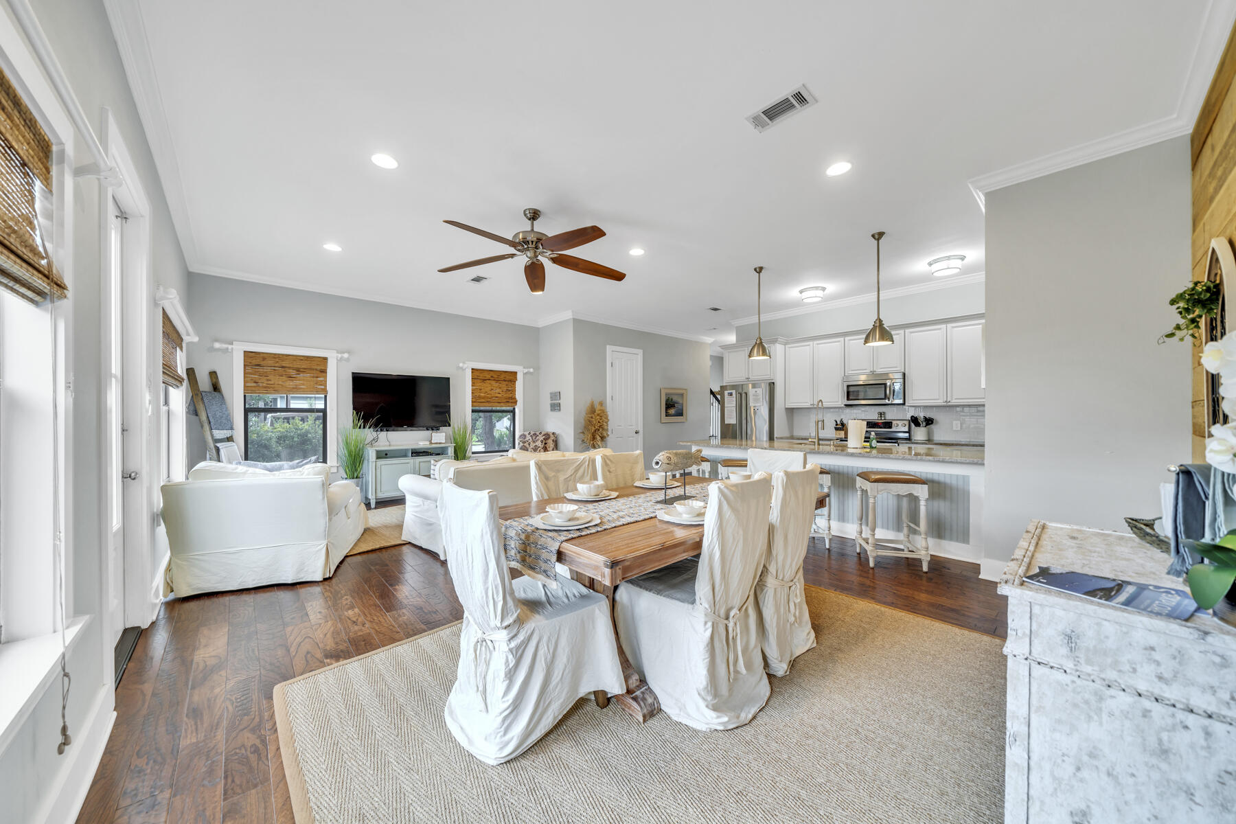 71 Emma Huggins Lane Santa Rosa Beach, FL 32459 - Photo 9 of 33 a living room with furniture kitchen view and a large window