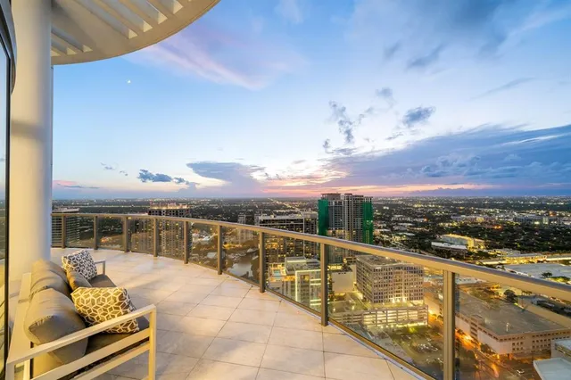 a view of balcony with city view