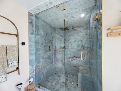 a bathroom with a shower