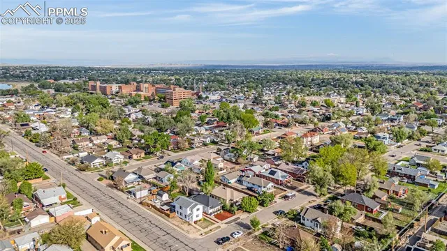 an aerial view of multiple house