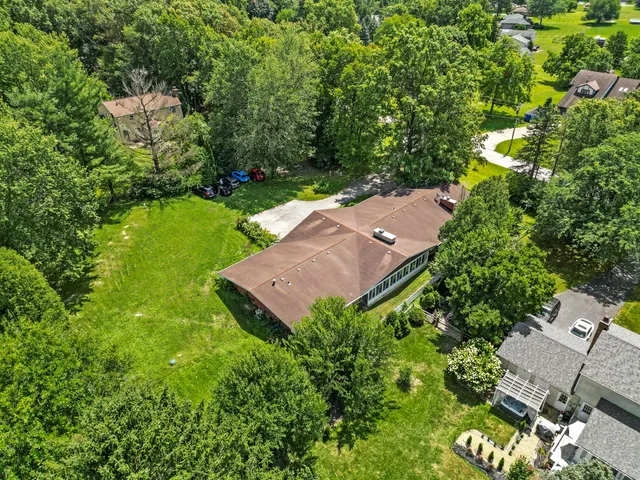 a view of a park with of trees