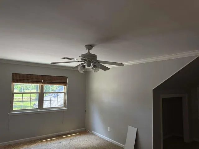 a view of small space with racks on the wall