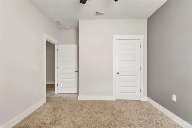 an empty room with closet