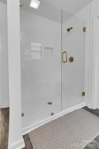 a bathroom with a shower