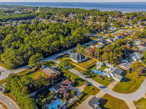a brick building with a yard