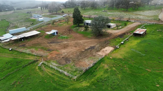 an aerial view of a house