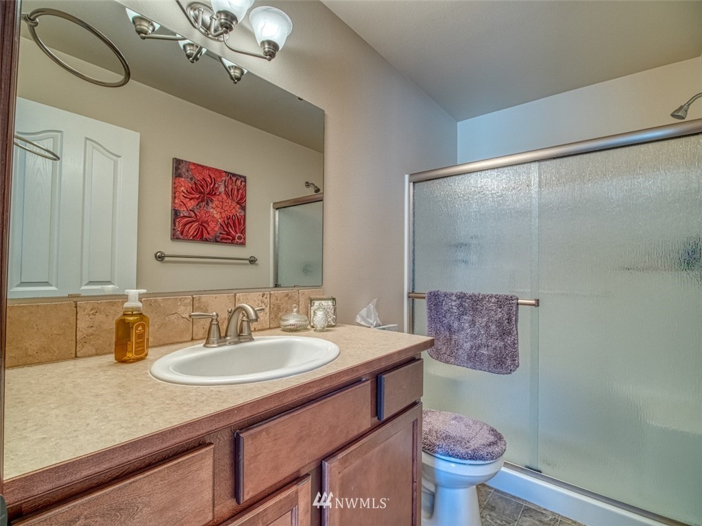 5125 180th Trail Southwest Rochester, WA 98579 - Photo 22 of 25 a bathroom with a sink a toilet and a mirror