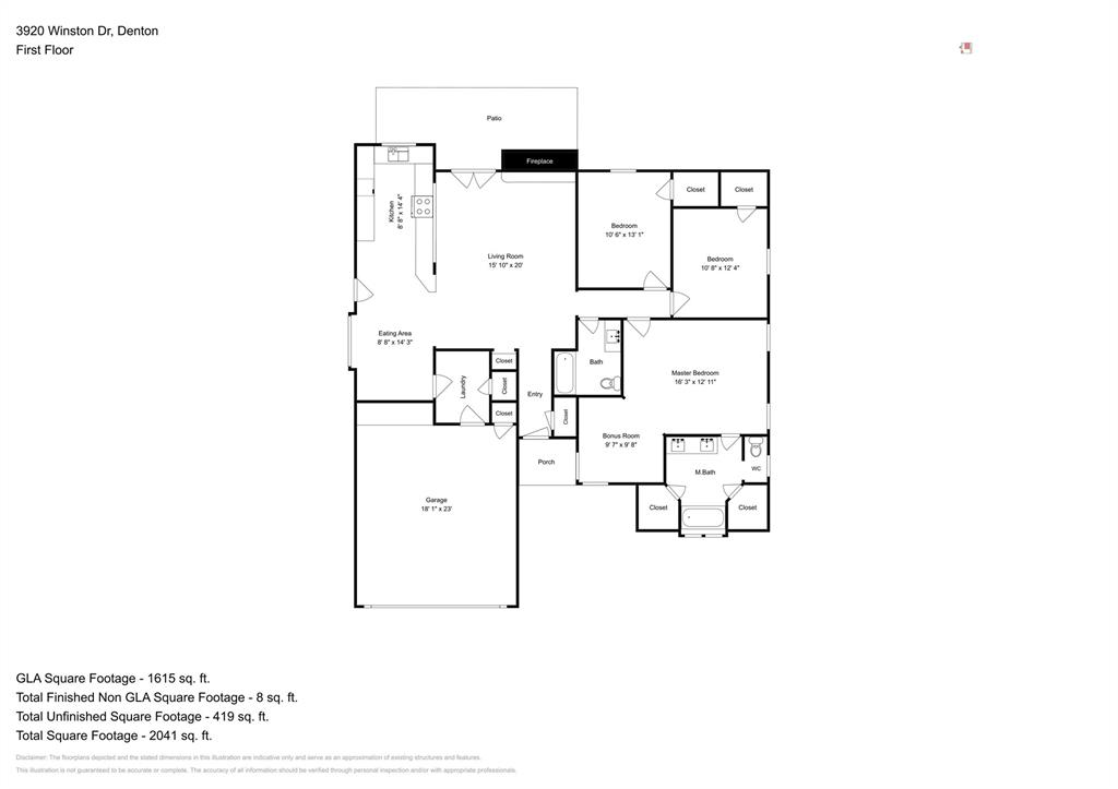 3920 Winston Drive Denton, TX 76210 - Photo 20 of 20 View of floor plan / room layout