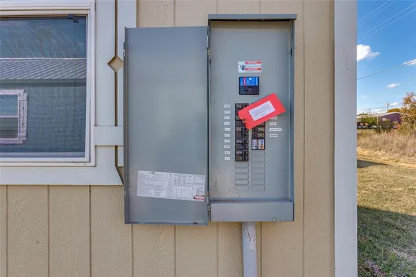 a view of staircase with wooden door