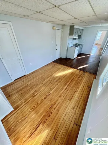 a view of a room with storage