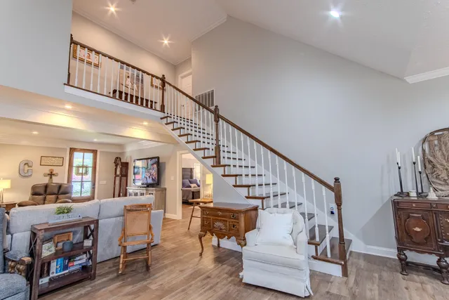 a view of hallway with washer and dryer