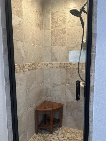 a bathroom with a shower