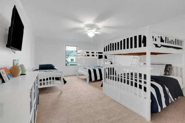 a view of a lake with a yard