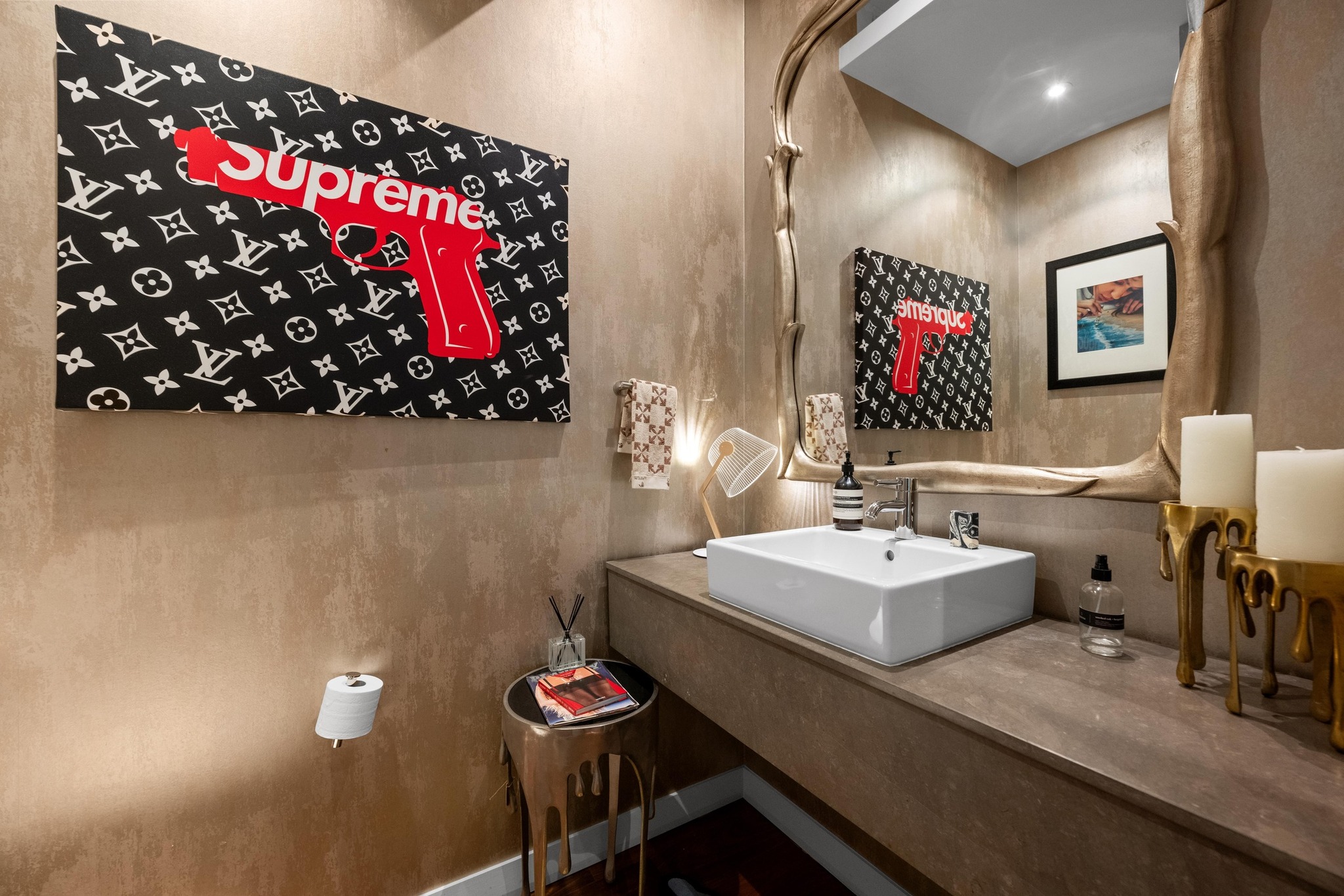 210 Lavaca Street, Unit 1911 Austin, TX 78701 - Photo 12 of 18 a bathroom with a sink mirror and vanity