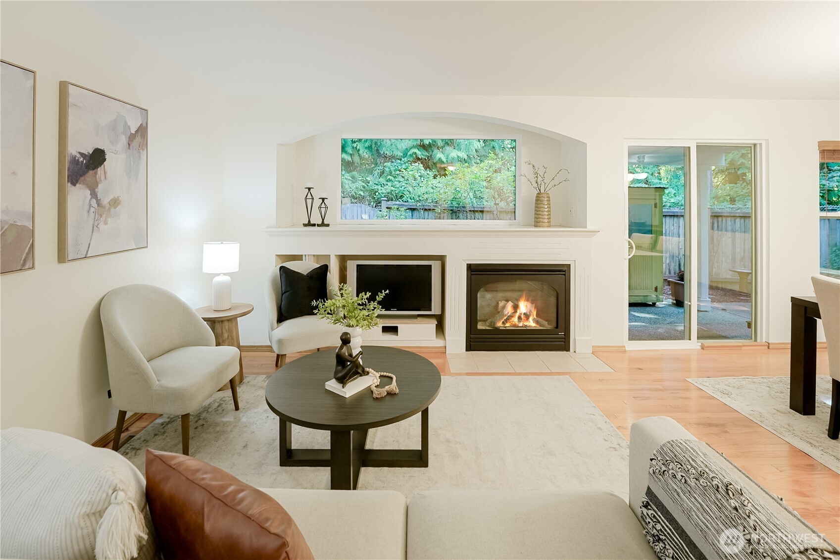 2201 192nd Street Southeast, Unit P4 Bothell, WA 98012 - Photo 6 of 28 a living room with furniture and a fireplace