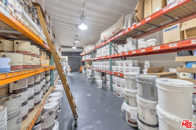 a storage room with washer and dryer