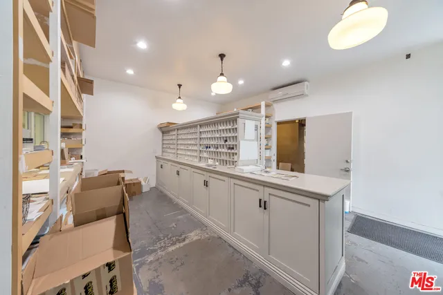 a kitchen with counter top space