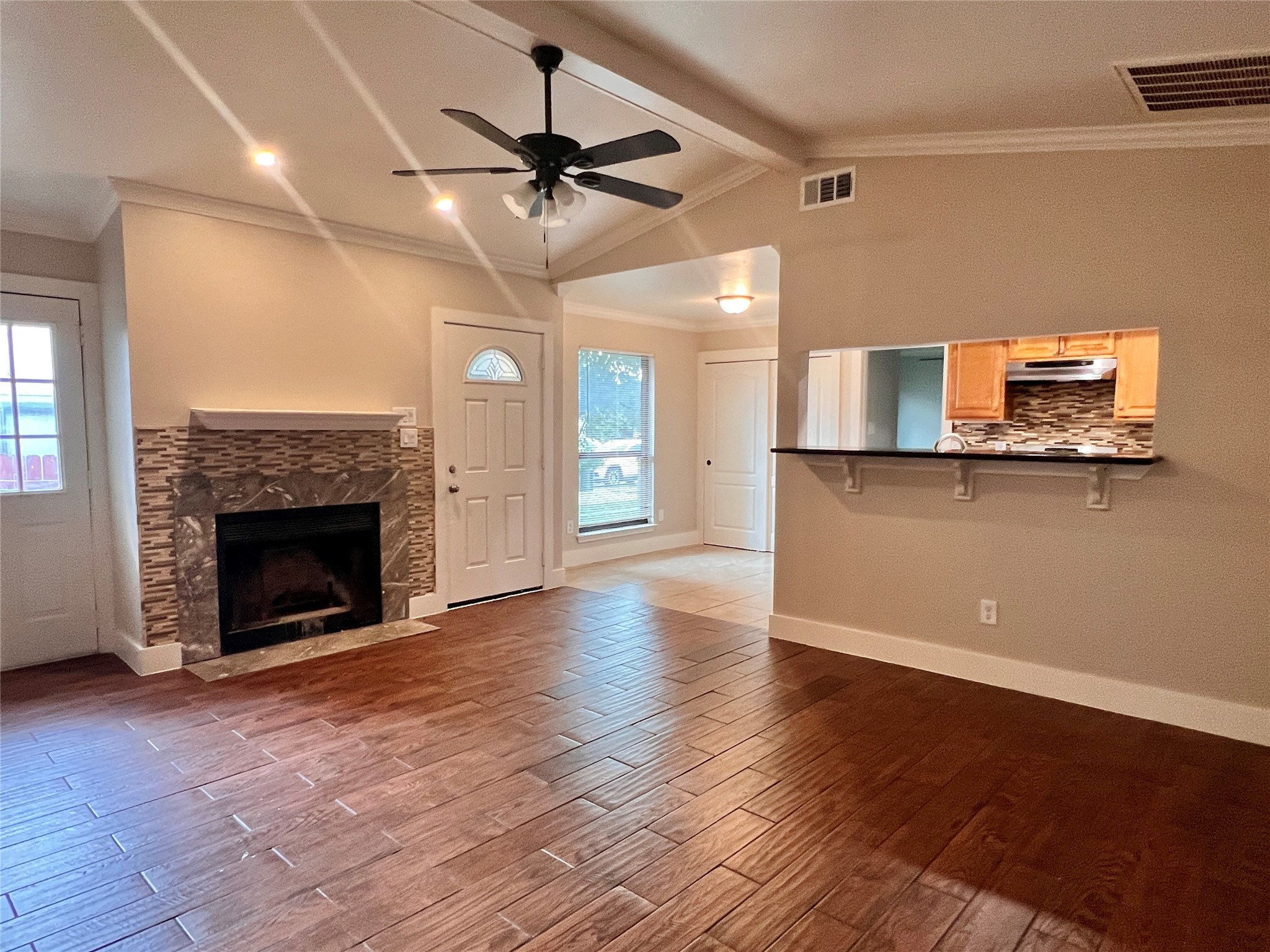 605 Luther Drive, Unit B Georgetown, TX 78628 - Photo 3 of 13 Open concept with access to the kitchen and dining area