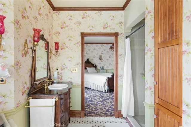 a living room with furniture and windows