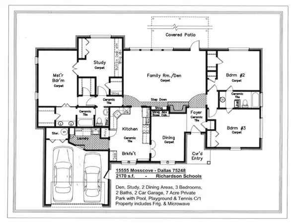 $2,895 | 15555 Mosscove Circle, Dallas, TX 75248