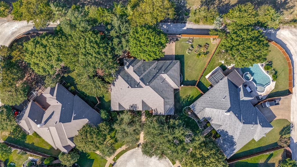 847 Turquoise Point Rockwall, TX 75032 - Photo 29 of 34 an aerial view of a house with a yard fire pit and outdoor seating