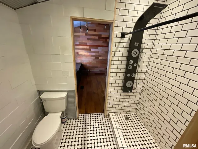 a bathroom with a shower